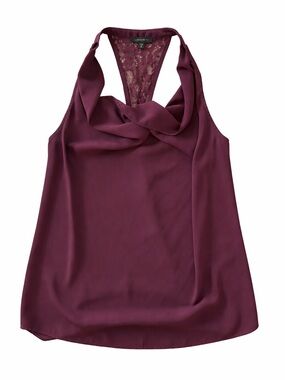 Dynamite Draped Halter Neck Top - Purple